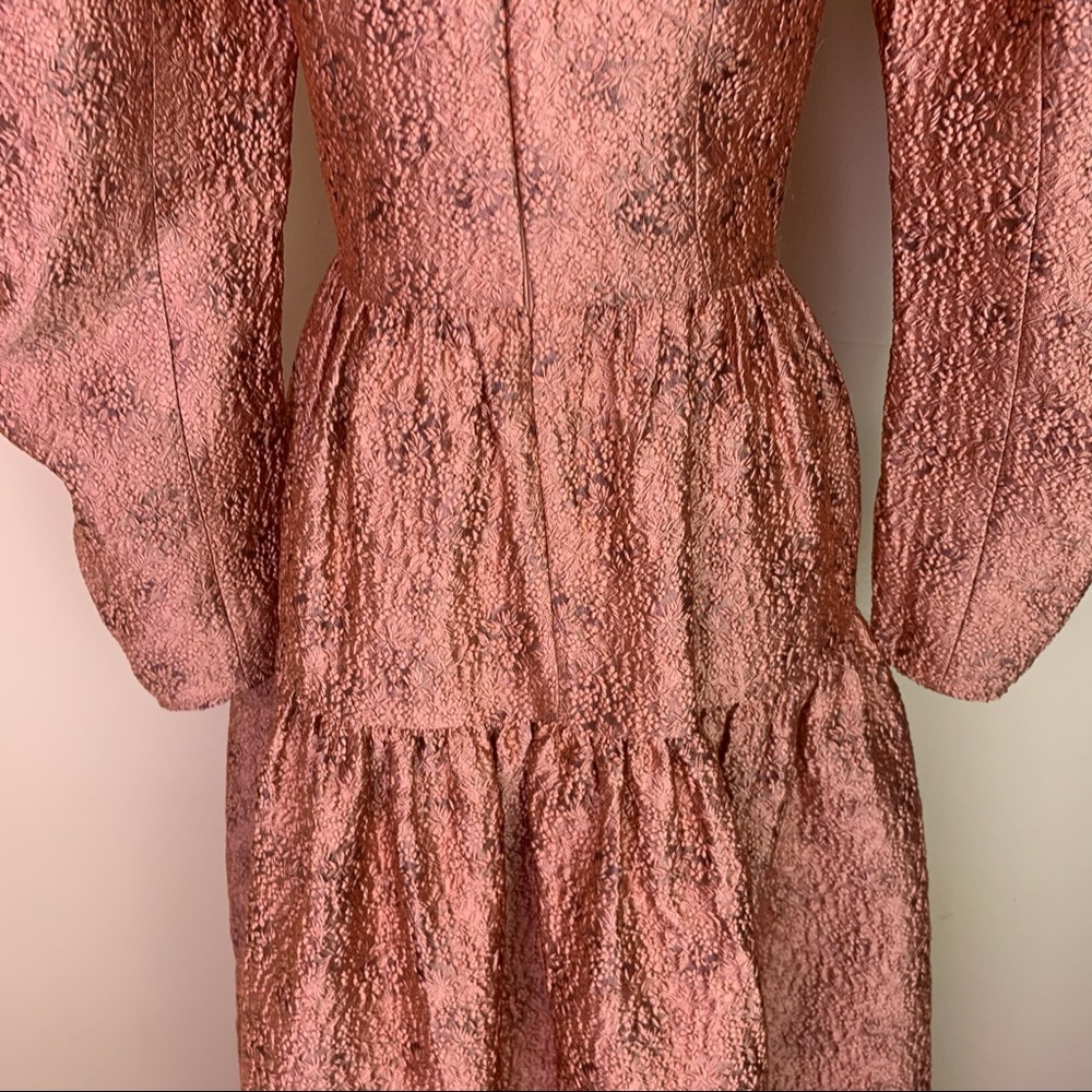 New! ULLA JOHNSON Jacquard Tiered Midi Dress - Picture 9 of 14
